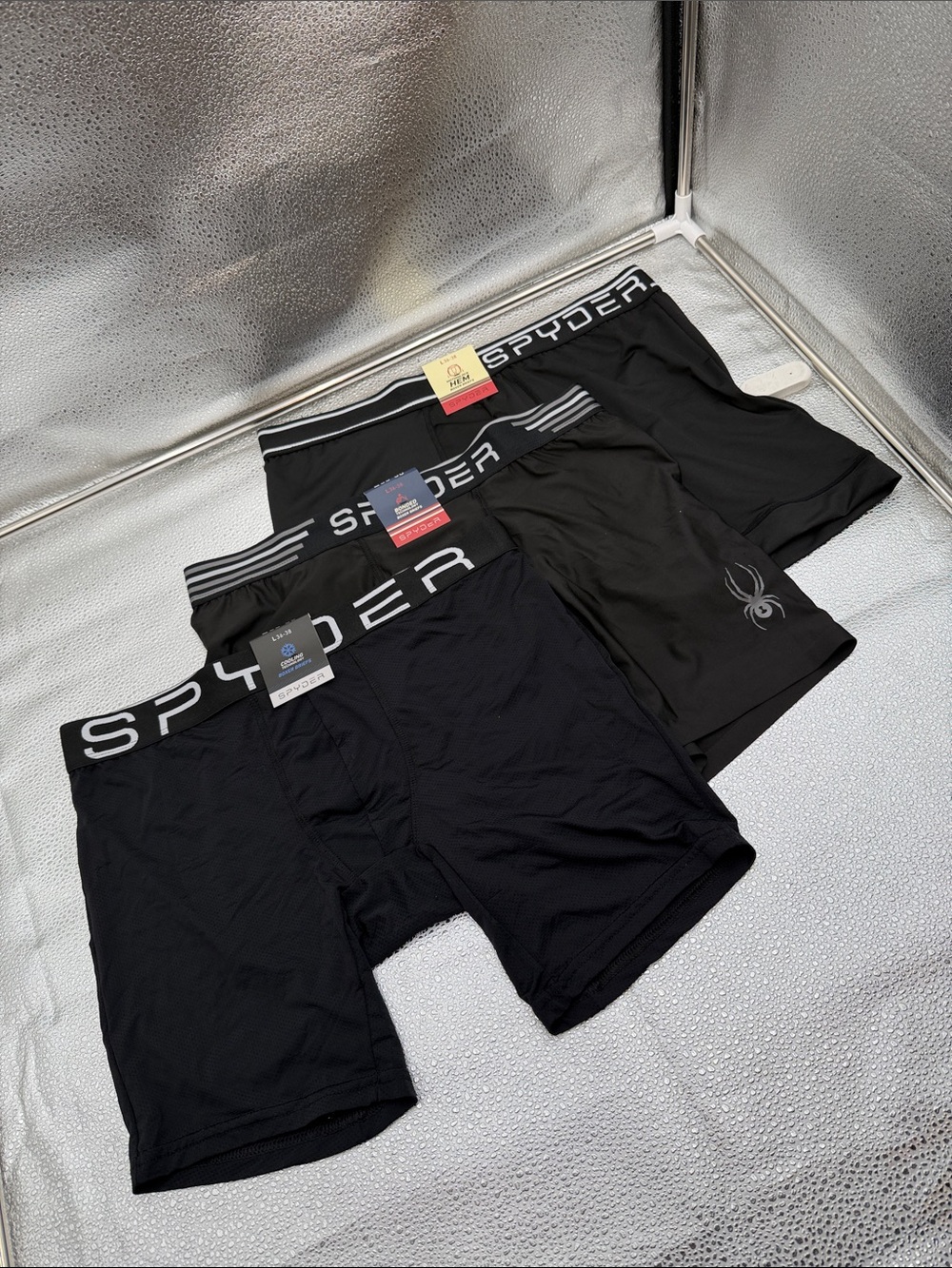 Spyder Men’s Black Boxer Briefs 3-Pack - Performance Waistband